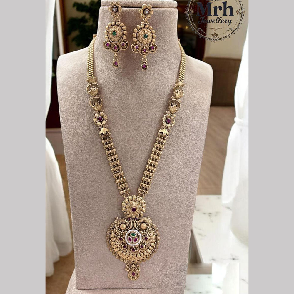 Jewel Addiction Gold Plated Pota Stone And Beads Long Necklace Set