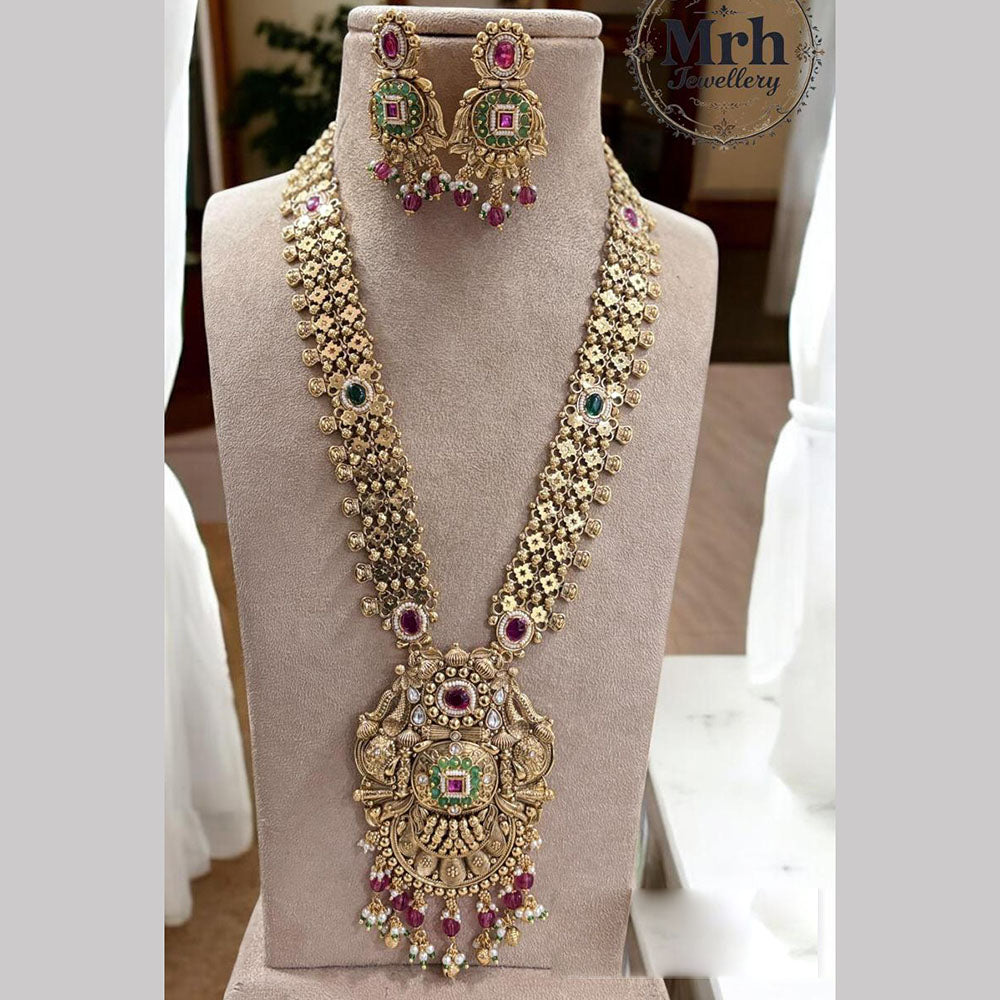Jewel Addiction Gold Plated Pota Stone And Beads Long Necklace Set