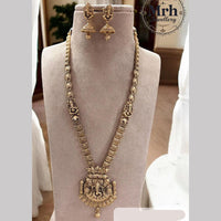 Jewel Addiction Gold Plated Pota Stone Temple Long Necklace Set