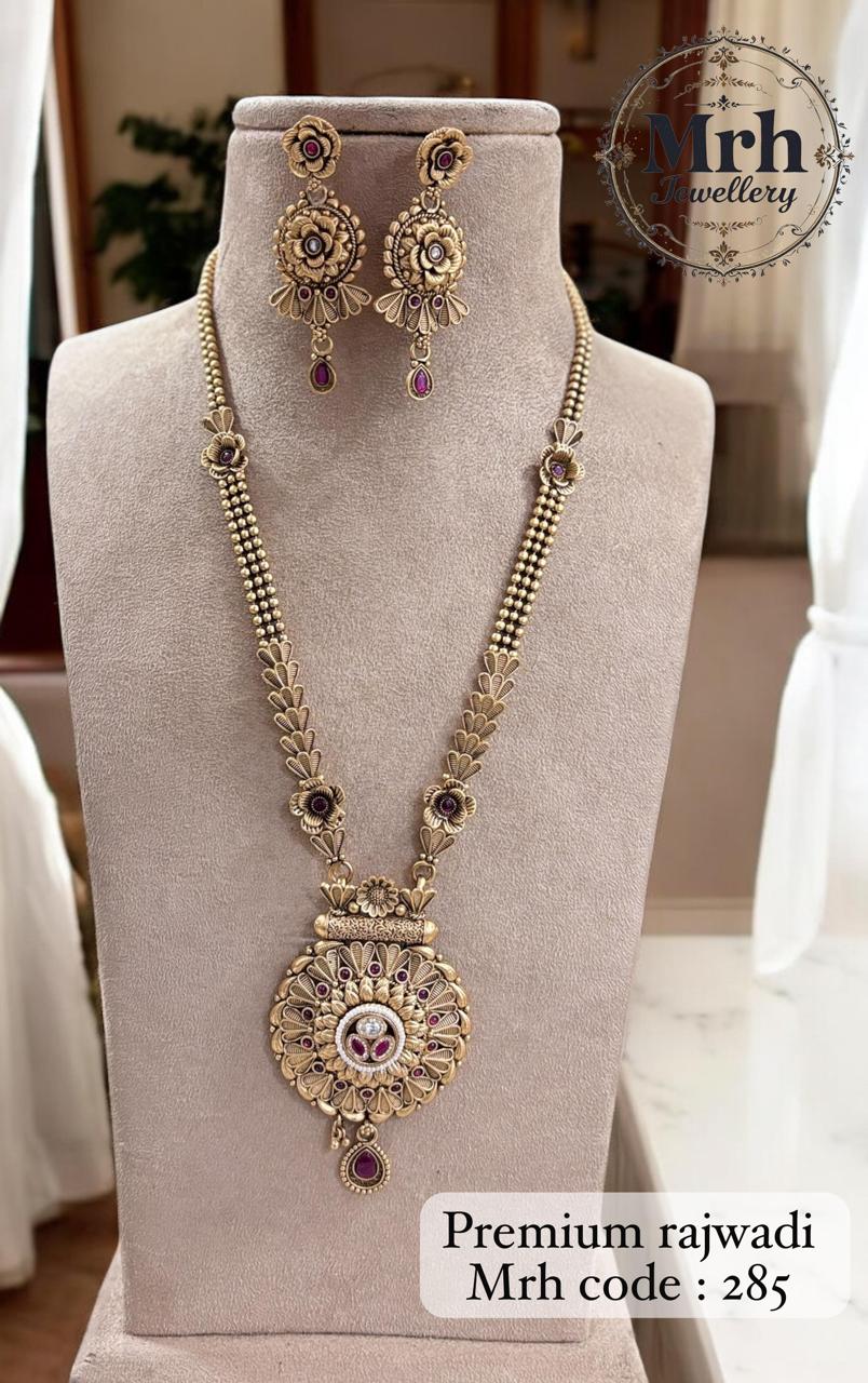 Jewel Addiction Gold Plated Pota Stone Long Necklace Set