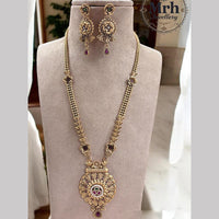 Jewel Addiction Gold Plated Pota Stone Long Necklace Set
