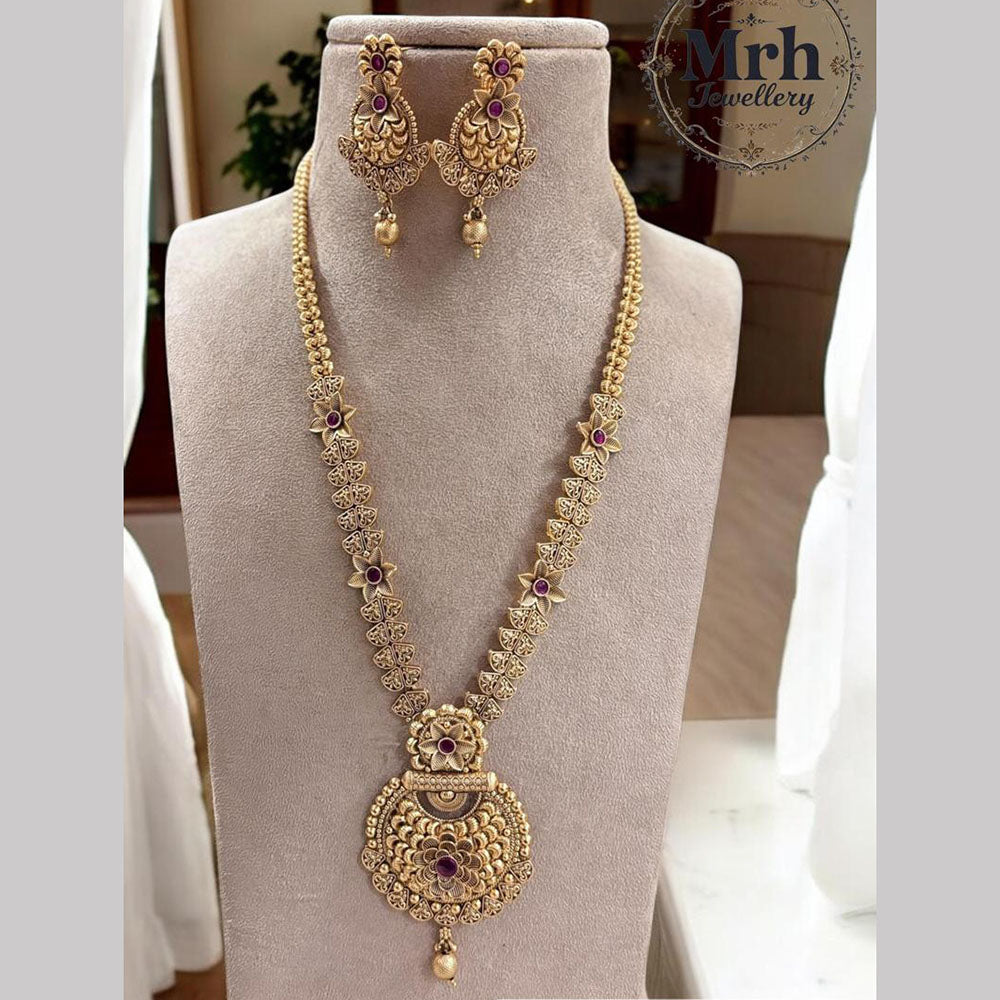 Jewel Addiction Gold Plated Pota Stone Long Necklace Set
