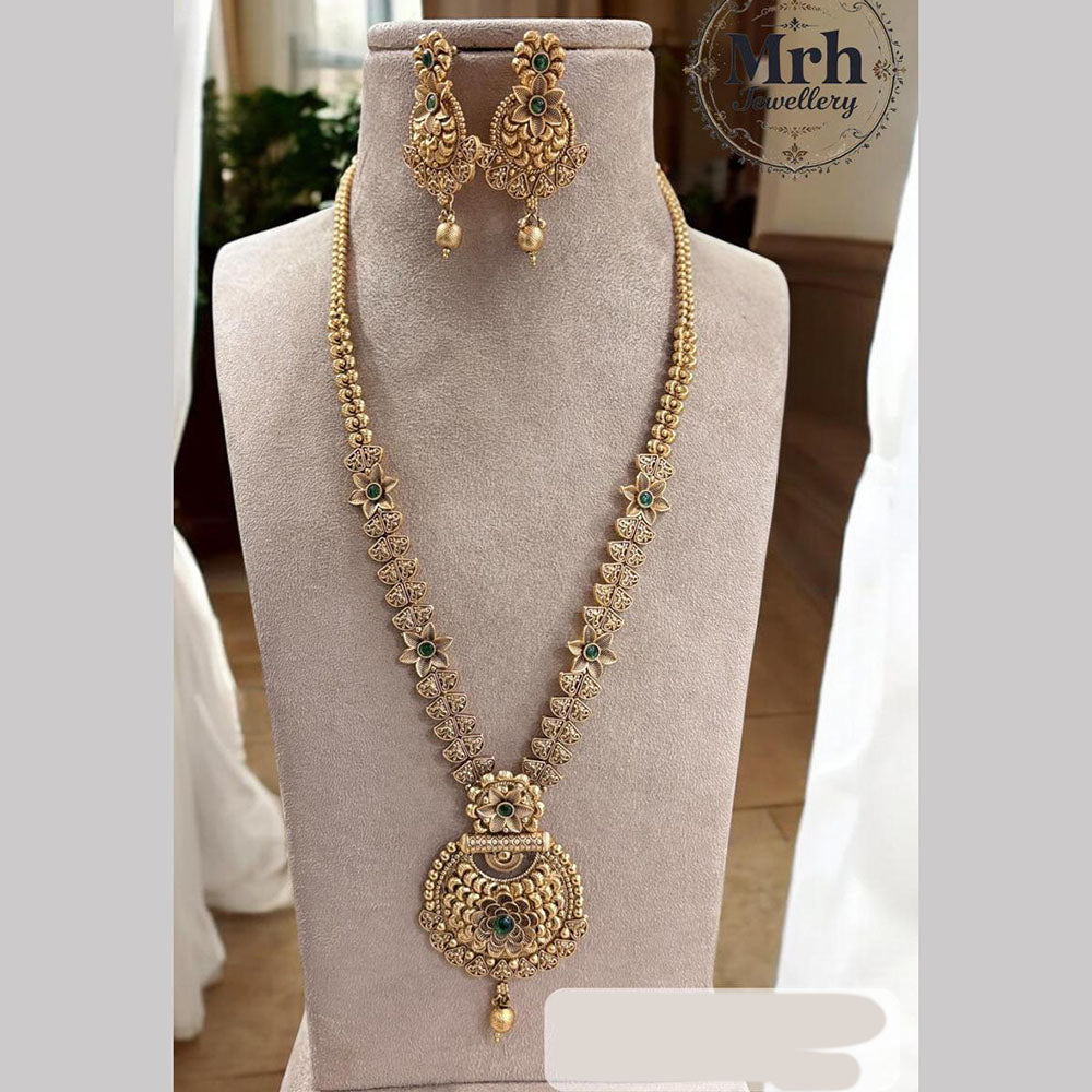 Jewel Addiction Gold Plated Pota Stone Long Necklace Set