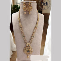 Jewel Addiction Gold Plated Pota Stone Long Necklace Set