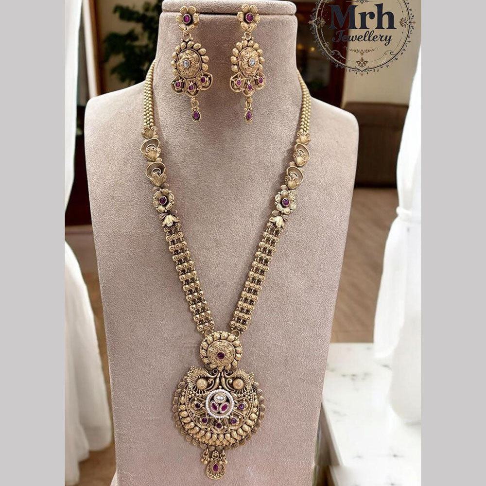 Jewel Addiction Gold Plated Pota Stone Long Necklace Set