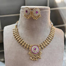 Jewel Addiction Gold Plated Pota Stone And Pearl Necklace Set