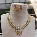 Jewel Addiction Gold Plated Pota Stone And Pearl Necklace Set