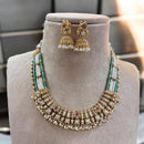 Jewel Addiction Gold Plated Pota Stone And Pearl Necklace Set