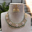 Jewel Addiction Gold Plated Pota Stone And Pearl Necklace Set