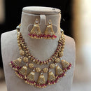 Jewel Addiction Gold Plated Pota Stone And Pearl Necklace Set