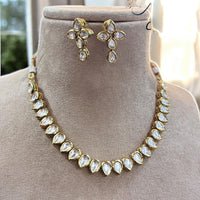 Jewel Addiction Gold Plated Polki Kundan Stone Necklace Set