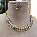Jewel Addiction Gold Plated Polki Kundan Stone Necklace Set