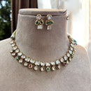 Jewel Addiction Gold Plated Polki Kundan Stone Necklace Set