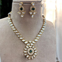 Jewel Addiction Gold Plated Polki Kundan Stone Necklace Set