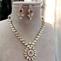 Jewel Addiction Gold Plated Polki Kundan Stone Necklace Set