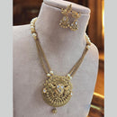 Jewel Addiction Antique Gold Plated Pota Stone for Brides & Festivals Long Necklace Set