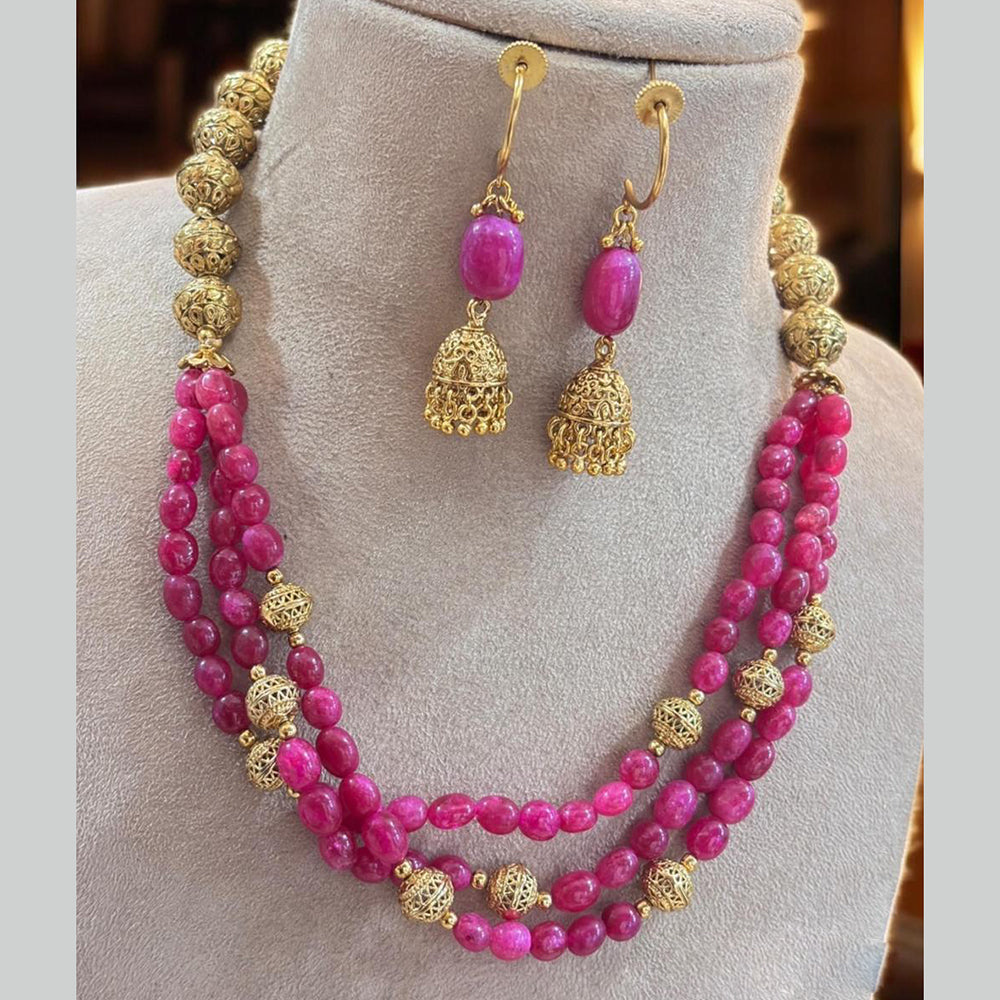 Jewel Addiction Multi-Layer Necklace Set with Gold Plating & BeadsTraditional Jewelry for Celebrations