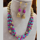 Jewel Addiction Multi-Layer Necklace Set with Gold Plating & BeadsTraditional Jewelry for Celebrations