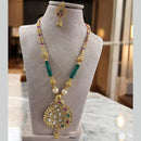 Jewel Addiction Gold Plated Kundan Stone And Pearls Long Necklace Set