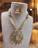Jewel Addiction Gold Plated Kundan Stone And Pearls Long Necklace Set