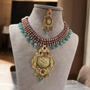 Jewel Addiction Gold Plated Pota Stone And Beads Necklace Set