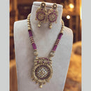 Jewel Addiction Gold Plated Kundan Stone And Pearls Long Necklace Set