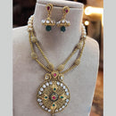 Jewel Addiction Gold Plated Kundan Stone And Pearls Long Necklace Set