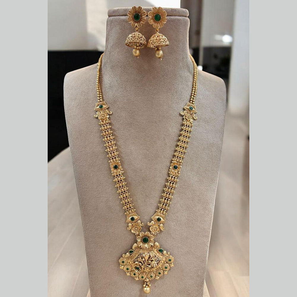 Jewel Addiction Gold Plated Pota Stone Long Necklace Set