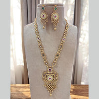 Jewel Addiction Gold Plated Pota Stone Long Necklace Set