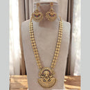 Jewel Addiction Gold Plated Pota Stone Temple Long Necklace Set