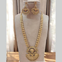 Jewel Addiction Gold Plated Pota Stone Temple Long Necklace Set