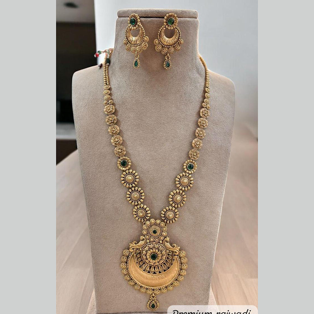 Jewel Addiction Gold Plated Pota Stone Long Necklace Set