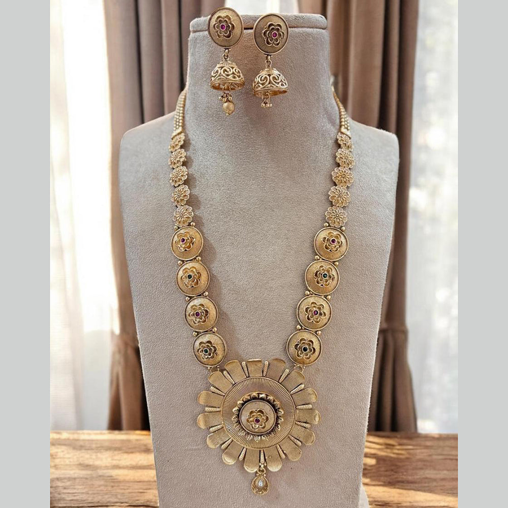Jewel Addiction Gold Plated Pota Stone Long Necklace Set
