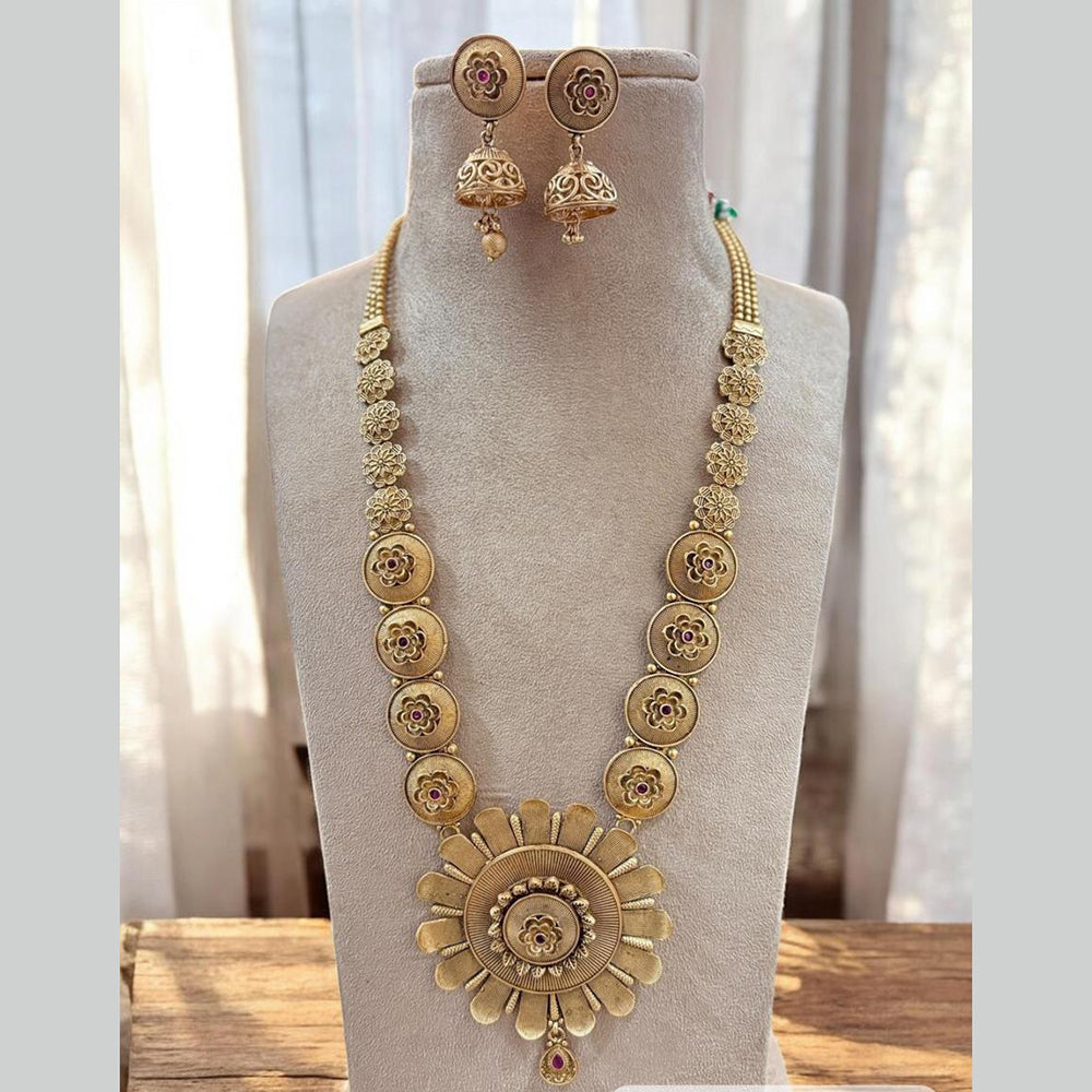 Jewel Addiction Gold Plated Pota Stone Long Necklace Set