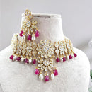 Jewel Addiction Gold Plated Polki Kundan And Pearls Choker Necklace Set