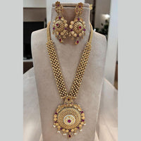 Jewel Addiction Gold Plated Pota Stone Long Necklace Set
