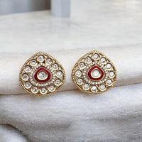 Jewel Addiction Gold Plated Polki Kundan Stone And Meenakari Studs Earrings