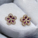 Jewel Addiction Gold Plated Pota Stone And Austrian Stone Studs Earrings