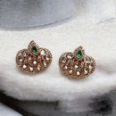 Jewel Addiction Gold Plated Polki Kundan Stone And Beads Studs Earrings