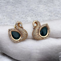Jewel Addiction Gold Plated Polki Kundan Stone And Beads Studs Earrings