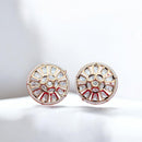 Jewel Addiction Gold Plated Polki Kundan Stone Studs Earrings
