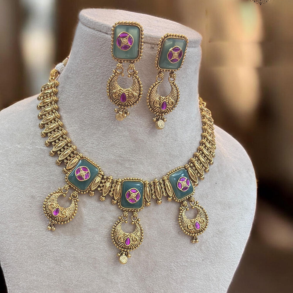 Jewel Addiction Gold Plated Pota And Pearls Necklace Set