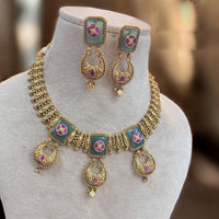 Jewel Addiction Gold Plated Pota And Pearls Necklace Set