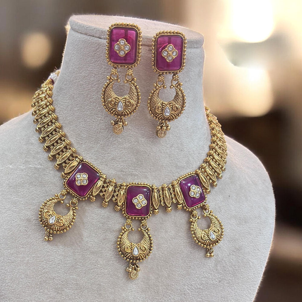 Jewel Addiction Gold Plated Pota And Pearls Necklace Set