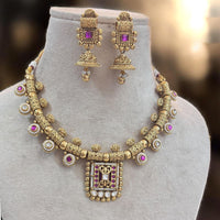 Jewel Addiction Gold Plated Pota And Pearls Necklace Set