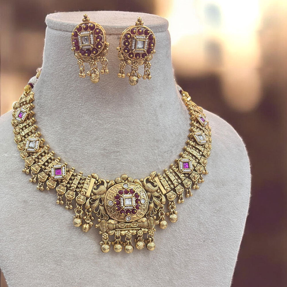 Jewel Addiction Gold Plated Pota And Pearls Necklace Set