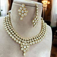 Jewel Addiction Gold Plated Polki Kundan Stone Necklace Set