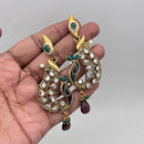 Jewel Addiction Gold Plated Kundan Stone And Pearl Dangler Earrings
