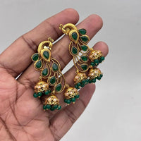 Jewel Addiction Gold Plated Pota Stone Jhumki Earrings
