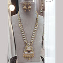 Jewel Addiction Gold Plated Pota Stone Meenakari Long Necklace Set